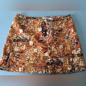 Isaac Mizrahi Womens Orange/brown/beige printed culottes shorts. Size 8